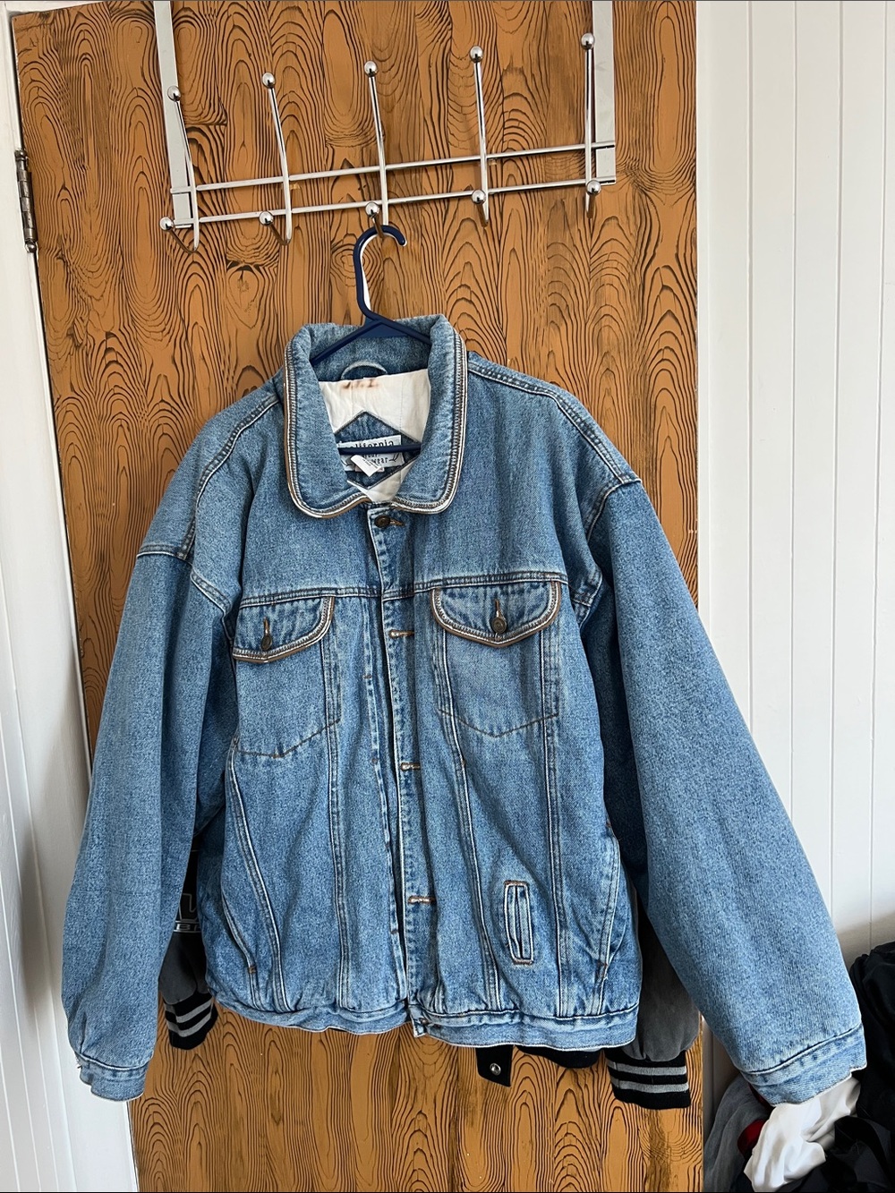 Y2K Classic Blue Denim Jacket L bomber vintage streetwear coastal cowgirl